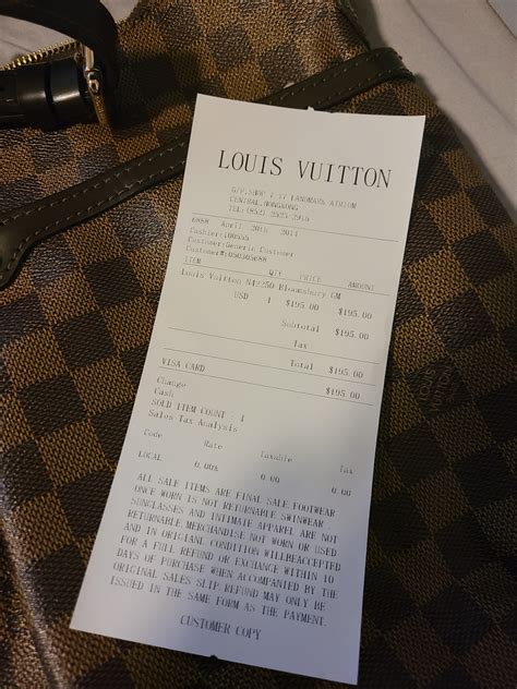 lost my louis vuitton receipt|Louis Vuitton wallet receipt.